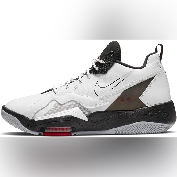 Nike Air Jordan Zoom '92 Men's Sneaker Shoes (White/Black/Gym Red/Wolf Grey - Picture 3 of 12